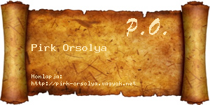 Pirk Orsolya névjegykártya